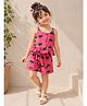 Woonie Cotton Woven Sleeveless Cats Printed Coordinating Top & Shorts Set - Pink