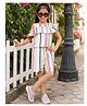 Woonie Cotton Woven Sleeveless Striped & Frill Detailed Coordinating Top & Shorts Set - Multi Colour