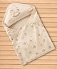 Simply Interlock Knit Hooded Towel & Wrappers with Horse & Bear Print - Almond