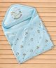 Simply Interlock Knit Hooded Towel & Wrappers with Horse & Bear Print - Aqua