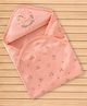 Simply Interlock Knit Hooded Towel & Wrappers with Horse & Bear Print - Peach