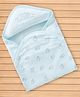 Simply Interlock Knit Hooded Towel & Wrappers with Elephant Print - Aqua