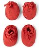 Simply Interlock Knit Mittens & Booties with Vehicle & Space Theme Print - Cherry