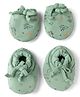 Simply Interlock Knit Mittens and Booties with Dinosaur Design - Teal Blue