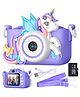 Wembley Kids Digital Camera Compact Unicorn Design Selfie Camera Video Recorder Photo Capture Games 4GB SD Card 2.0 Inch Screen for Girls Boys 4+ 5 6 7 8 - Purple