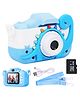 Wembley Kids Digital Camera Compact Dino Design Selfie Camera Video Recorder Photo Capture Games 4GB SD Card 2.0 Inch Screen for Girls Boys 4+ 5 6 7 8 - Light Blue