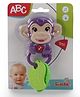 ABC Monkey Music Rattle Teether Set with Sound - Soft BPA Free Design for Babies - Purple