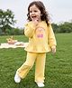 Babyhug 100% Cotton Knit Full Sleeves Cherry Printed Top & Pant Set - Yellow