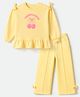 Babyhug 100% Cotton Knit Full Sleeves Cherry Printed Top & Pant Set - Yellow