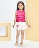 Peppermint Cotton Woven Sleeveless Bow Applique Detailed Top & Shorts Set - Pink