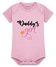 Arvesa Cotton Blend Knit Half Sleeves Daddys Girl Text Printed Onesie - Pink