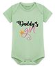 Arvesa Cotton Blend Knit Half Sleeves Daddys Girl Text Printed Onesie - Soft Green