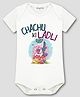 Arvesa Cotton Blend Knit Half Sleeves Unicorn Printed Onesie - White