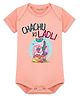 Arvesa Cotton Blend Knit Half Sleeves Unicorn Printed Onesie - Peach