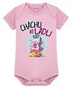 Arvesa Cotton Blend Knit Half Sleeves Unicorn Printed Onesie - Pink