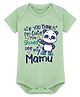 Arvesa Cotton Blend Knit Half Sleeves Panda Printed Onesie - Soft Green
