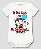 Arvesa Cotton Blend Knit Half Sleeves Penguin Printed Onesie - White
