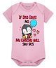 Arvesa Cotton Blend Knit Half Sleeves Penguin Printed Onesie - Pink