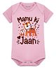 Arvesa Cotton Blend Knit Half Sleeves Tiger & Cub Printed Onesie - Pink