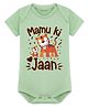 Arvesa Cotton Blend Knit Half Sleeves Tiger & Cub Printed Onesie - Soft Green