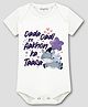 Arvesa Cotton Blend Knit Half Sleeves Dada Dadi Ke Aankhon Ka Tara Text Printed Onesie - White