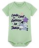 Arvesa Cotton Blend Knit Half Sleeves Dada Dadi Ke Aankhon Ka Tara Text Printed Onesie - Soft Green