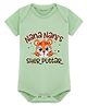 Arvesa Cotton Blend Knit Half Sleeves Tiger Cub Printed Onesie - Soft Green