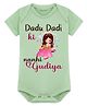 Arvesa Knitted Half Sleeves Dada Dadi Ki Nani Gudiya Printed Romper - Soft Green