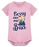 Arvesa Cotton Blend Knit Half Sleeves Bossy Like My Bua Text Printed Onesie - Pink