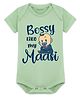 Arvesa Cotton Blend Knit Half Sleeves Bossy Like My Maasi Text Printed Onesie - Soft Green
