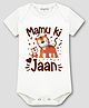 Arvesa Cotton Blend Knit Half Sleeves Tiger & Cub Printed Onesie - White