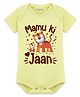 Arvesa Cotton Blend Knit Half Sleeves Tiger & Cub Printed Onesie - Yellow