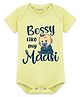 Arvesa Cotton Blend Knit Half Sleeves Bossy Like My Maasi Text Printed Onesie - Yellow