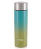 Sizzle Pulse Stainless Steel Water Bottle 1000 ml | Leak Proof Lid |  Single Wall, For Office, School, Gym, Travel Use for Men, Women, Kids, Adults | Blue Green, Set of 1