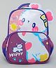 KIDLINGSS 14 Inches Happy Bunny With Ears Backpack|1 Main Compartment, 1 Front Compartment, 2 Side Bottle Pockets|Water Resistant|Back Cushioning|For School Travel & Outdoors| - Purple