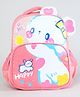 KIDLINGSS 14 Inches Happy Bunny With Ears Backpack|1 Main Compartment, 1 Front Compartment, 2 Side Bottle Pockets|Water Resistant|Back Cushioning|For School Travel & Outdoors| - Pink