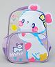 KIDLINGSS 14 Inches Happy Bunny With Ears Backpack|1 Main Compartment, 1 Front Compartment, 2 Side Bottle Pockets|Water Resistant|Back Cushioning|For School Travel & Outdoors| - Lilac