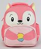 KIDLINGSS 14 Inches Cartoon Face Backpack|1 Main Compartment, 1 Front Compartment, 2 Side Bottle Pockets| Water Resistant| Back Cushioning| For School Travel & Outdoors| - Pink