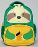 KIDLINGSS 14 Inches Cartoon Face Backpack|1 Main Compartment, 1 Front Compartment, 2 Side Bottle Pockets| Water Resistant| Back Cushioning| For School Travel & Outdoors| - Green