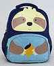 KIDLINGSS 14 Inches Cartoon Face Backpack|1 Main Compartment, 1 Front Compartment, 2 Side Bottle Pockets| Water Resistant| Back Cushioning| For School Travel & Outdoors| - Navy Blue