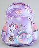 KIDLINGSS 17 Inches Rainbow Unicorn Print Backpack|2 Main Compartments, 1 Front Compartment, 2 Side Bottle Pockets| Water Resistant| Back Cushioning| For School Travel & Outdoors| - Purple