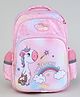 KIDLINGSS 17 Inches Rainbow Unicorn Print Backpack|2 Main Compartments, 1 Front Compartment, 2 Side Bottle Pockets| Water Resistant| Back Cushioning| For School Travel & Outdoors| - Light Pink