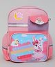 KIDLINGSS 15 Inches Bunny Rabbit Printed Backpack|1 Main Compartment, 1 Front Compartment, 2 Side Bottle Pockets| Water Resistant| Back Cushioning| For School Travel & Outdoors| - Pink