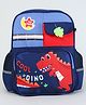 KIDLINGSS 15 Inches Cool Dino Printed Backpack|1 Main Compartment, 1 Front Compartment, 2 Side Bottle Pockets| Water Resistant| Back Cushioning| For School Travel & Outdoors| - Blue