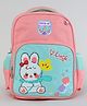KIDLINGSS 15 Inches Bunny Rabbit & Flower Printed Backpack|1 Main Compartment, 1 Front Compartment, 2 Side Bottle Pockets| Water Resistant| Back Cushioning| For School Travel & Outdoors| - Peach