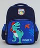 KIDLINGSS 15 Inches Dinosaur Printed Backpack|1 Main Compartment, 1 Front Compartment, 2 Side Bottle Pockets| Water Resistant| Back Cushioning| For School Travel & Outdoors| - Navy Blue