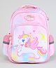 KIDLINGSS 17 Inches Flying Unicorn Print Backpack|2 Main Compartments, 1 Front Compartment, 2 Side Bottle Pockets| Water Resistant| Back Cushioning| For School Travel & Outdoors| - Light Pink