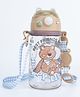 QIPS Kids 540 ml Tritan Sipper Bottle BPA Free Bottle with Flip Open Lid Safety Lock & Silicone Straw Teddy Bear Print