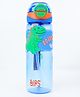QIPS 650ml  Tritan Sipper Bottle BPA-Free Dual Drink System with Straw & Spout Strap Handle & 3D Dino Band - Blue