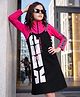 OLLINGTON ST. Cotton Looper Knit Full Sleeves Pinafore with Frock and Keep No More Excuses Text in Pink
